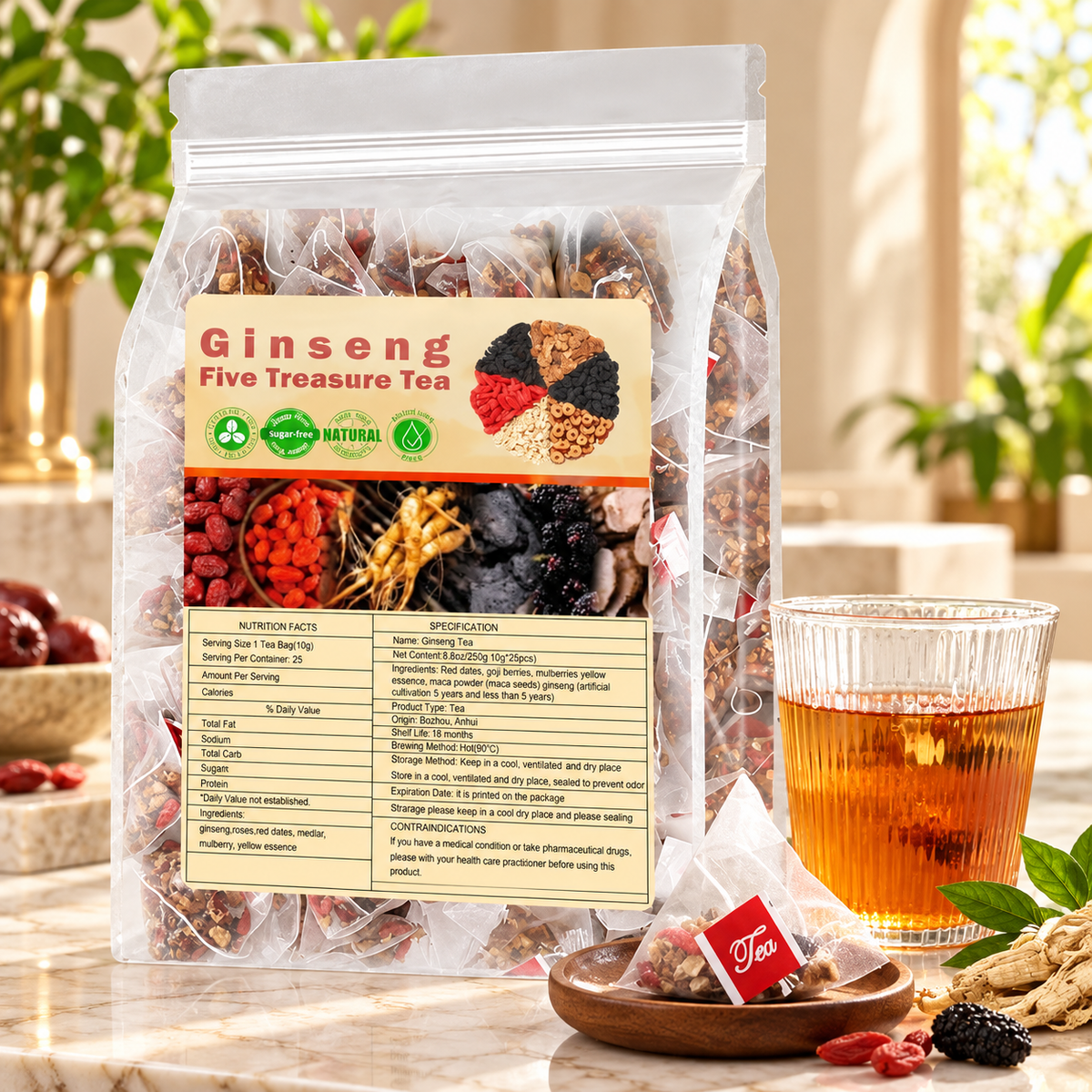 Ginseng Five Treasures Tea